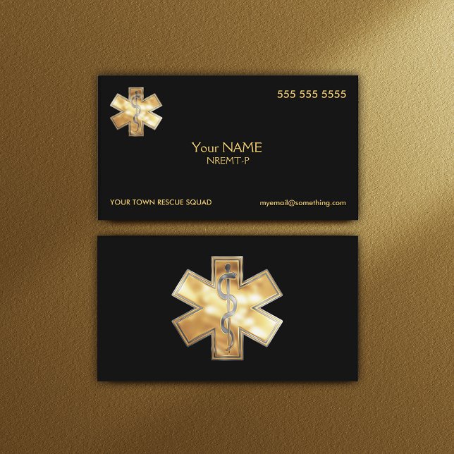 Tarjeta De Visita EMT paramédico de oro EMS (Subido por el creador)