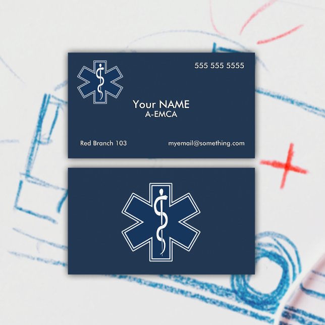 Tarjeta De Visita EMT paramédico EMS oscuro (Subido por el creador)