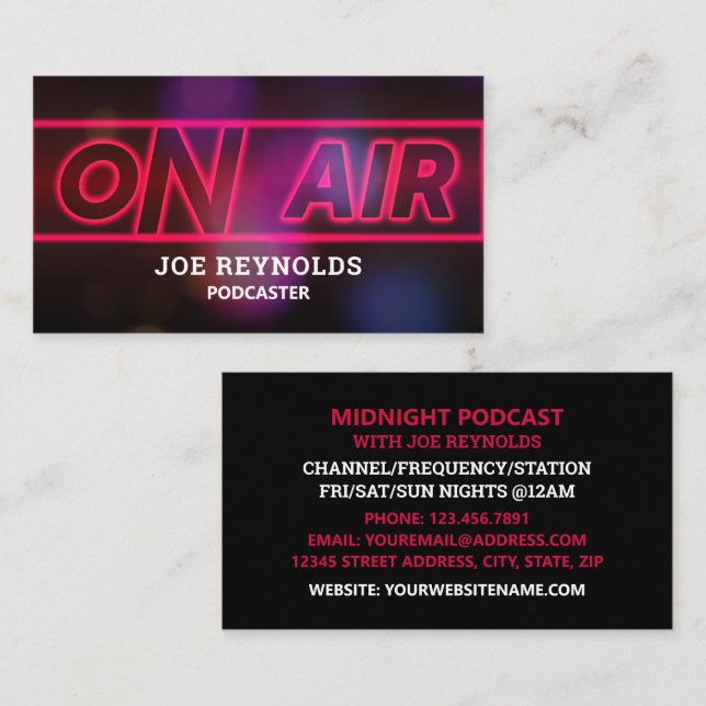 Tarjeta De Visita En Air Podcaster, Podcast (Anverso / Reverso)