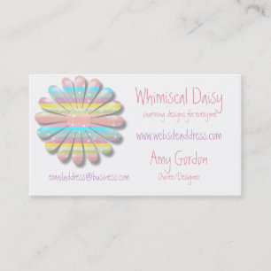 Tarjeta de visita en colores pastel caprichosa de