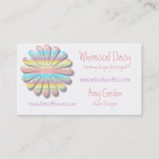 Tarjeta de visita en colores pastel caprichosa de