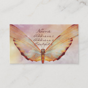 Tarjeta de visita en colores pastel de la mariposa