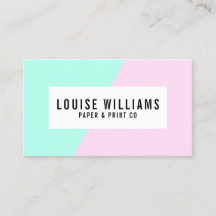 Tarjeta de visita en colores pastel de neón de la