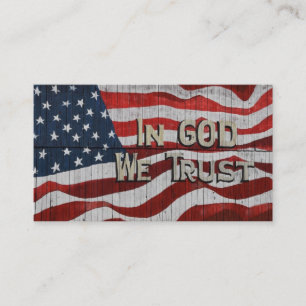 Tarjeta De Visita En Dios confiamos en la bandera norteamericana de