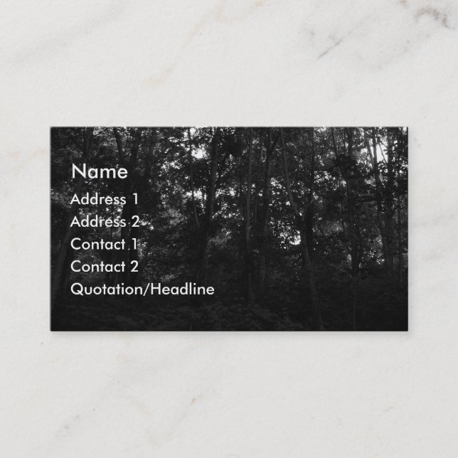Tarjeta De Visita En el bosque oscuro (Anverso)