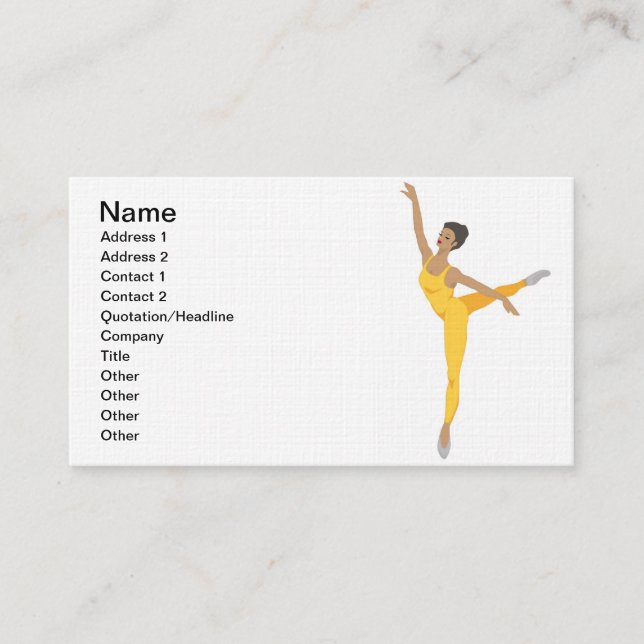 Tarjeta de visita en el final de lino (Anverso)