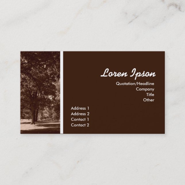 Tarjeta De Visita En el parque (Anverso)