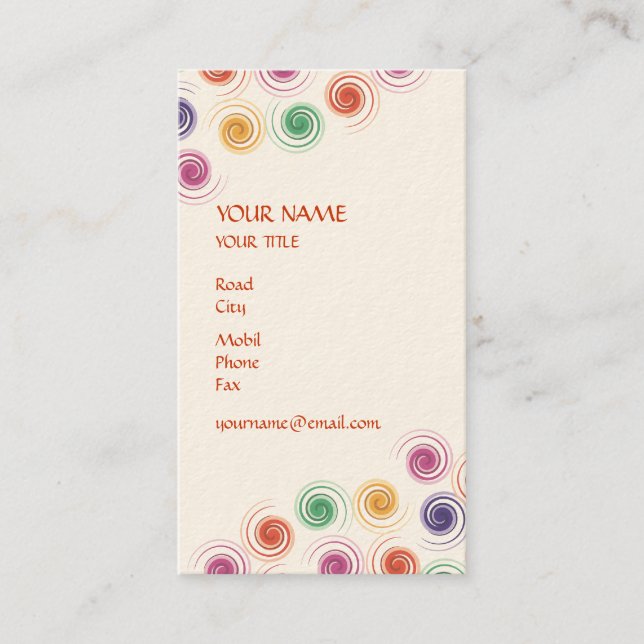 Tarjeta de visita en espiral (Anverso)