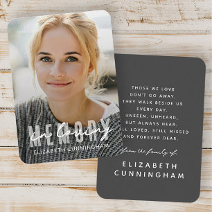 Tarjeta De Visita En la memoria amorosa Moderna y elegante foto