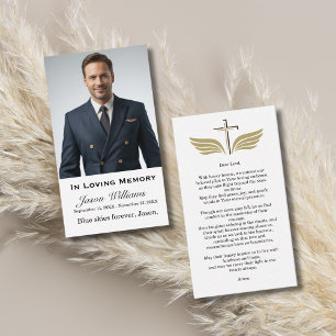Tarjeta De Visita En la memoria amorosa, oración de fotos conmemorat