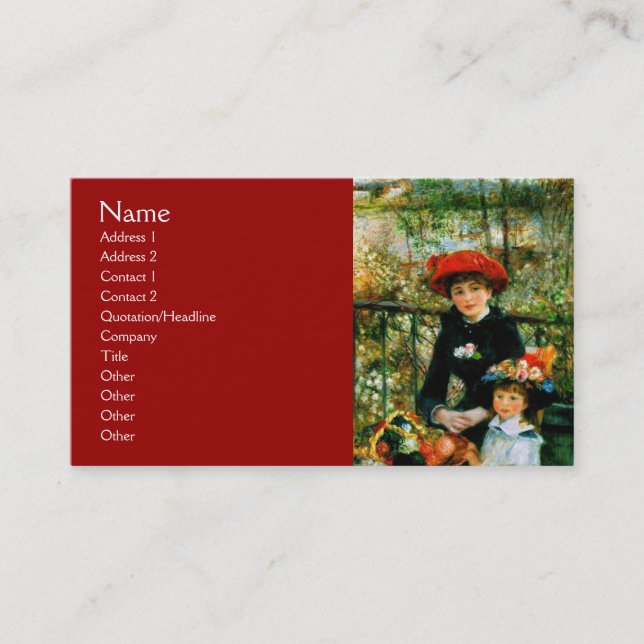 Tarjeta De Visita En la terraza de Renoir (Anverso)