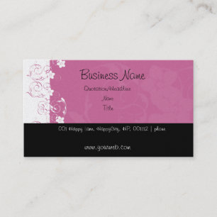 Tarjeta De Visita En las flores del rosa fuerte de la línea lateral