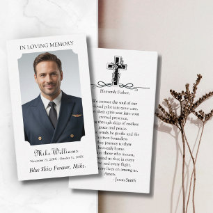 Tarjeta De Visita En Memoria Amorosa Foto Funeral Memorial Oración
