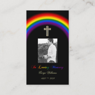 Tarjeta De Visita En memoria amorosa Orgullo LGBT Foto de la Cruz Ar