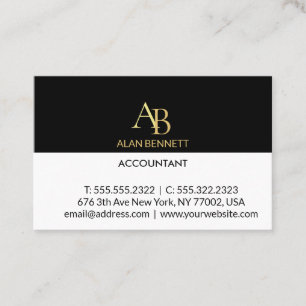 tarjeta de visita en negro y oro