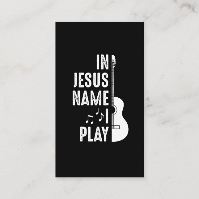 Tarjeta De Visita En nombre de Jesús Guitarista Cristiano Guitarista (Anverso)