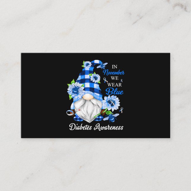 Tarjeta De Visita En Noviembre Vivimos Gnomes Azules Sensibilización (Anverso)