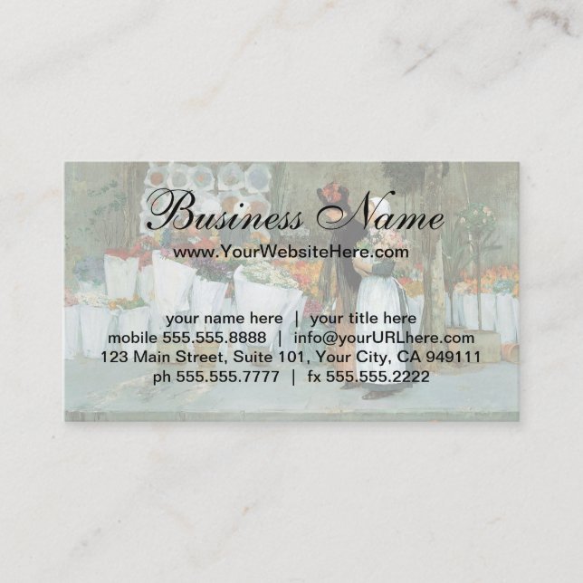 Tarjeta De Visita En The Florist, por Childe Hassam, Bella Artes de  (Anverso)