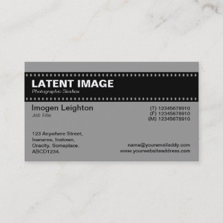 Tarjeta De Visita Encabezado de tira de película - Gris