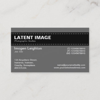 Tarjeta De Visita Encabezado de tira de película - Gris