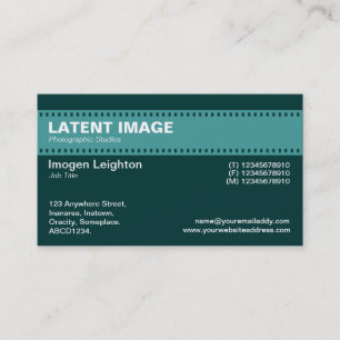 Tarjeta De Visita Encabezado de tira de película - Tonos de verde 02