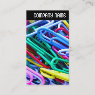 Tarjeta De Visita Encabezado V - Coloridos Paperclips