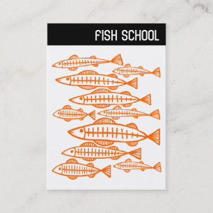 Tarjeta De Visita Encabezado V - ESCUELA DE PESCADO - Naranja