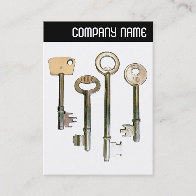 Tarjeta De Visita Encabezado V - Teclas II - Blanco (Anverso)