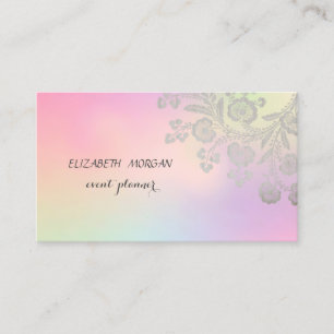 Tarjeta De Visita Encaje Elegante Holográfico