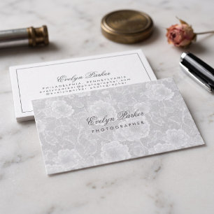 Tarjeta De Visita Encaje Floral Elegante