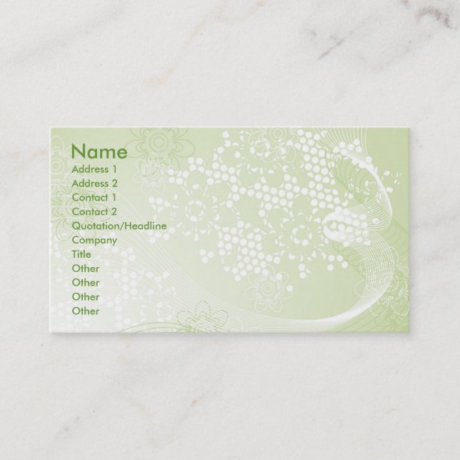 Tarjeta De Visita encaje verde (Anverso)