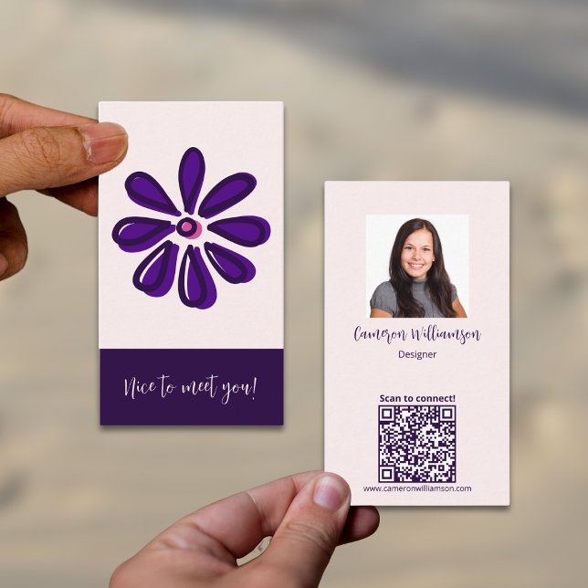 Tarjeta De Visita ¡Encantado de conocerte! Conectar social (Classy Nice to Meet You! Connect Social Business Card)