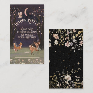 Tarjeta De Visita Encantado Woodland Moonlight Baby Diaper Raffle
