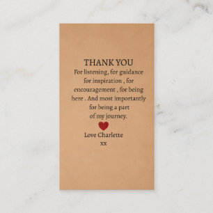 Tarjeta De Visita encantador agradecimiento personalizado de amor 