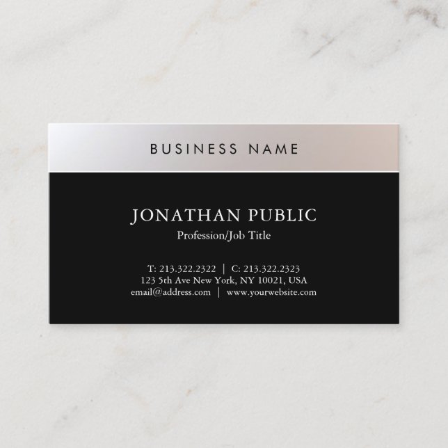 Tarjeta De Visita Encantador profesional moderno y moderno (Anverso)