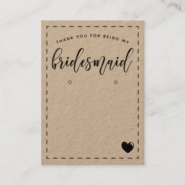 Tarjeta De Visita Encantadora Bridesmaid Gracias A La Exhibición (Anverso)