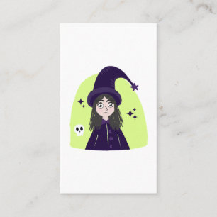 Tarjeta De Visita Encantadora Bruja Enfadada Adorable