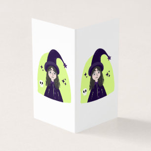 Tarjeta De Visita Encantadora Bruja Enfadada Adorable
