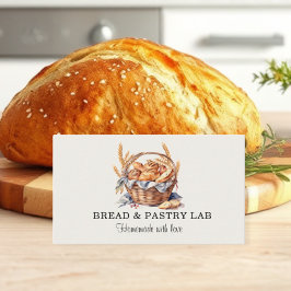 Tarjeta De Visita Encantadora canasta de pan y trigo Panadería