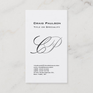 Tarjeta de visita encantadora del Monograma Blanco