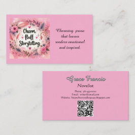 Tarjeta De Visita Encanto de Narración Rosa Novelista Escritora