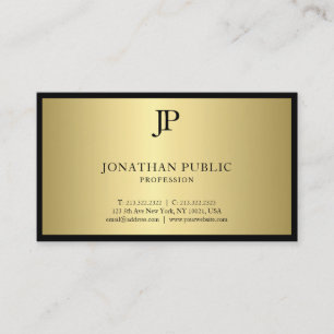 Tarjeta De Visita Encanto elegante del monograma del negro y del oro