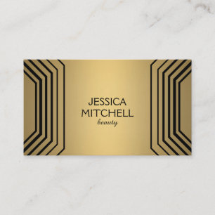 Tarjeta De Visita Encanto moderno en la belleza del oro, maquillaje,