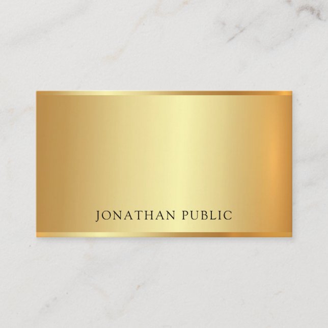 Tarjeta De Visita Encanto moderno profesional Guay del oro de lujo (Anverso)