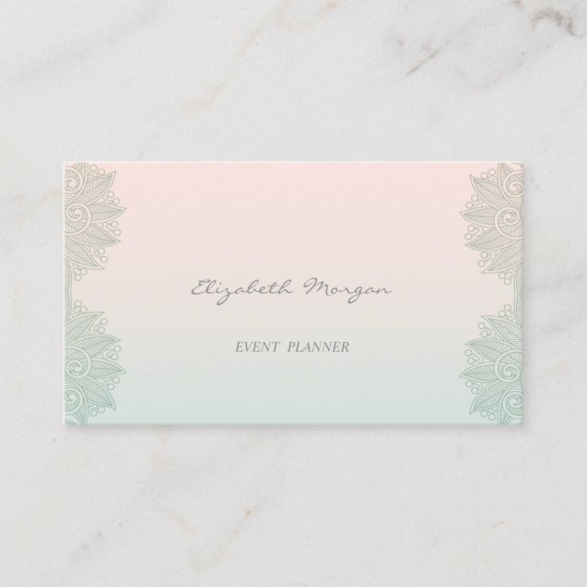 Tarjeta De Visita Encanto Profesional Girly Moderno,Lace (Anverso)