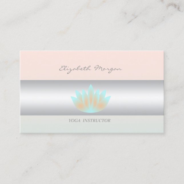 Tarjeta De Visita Encanto Profesional Girly Moderno,Lotus (Anverso)