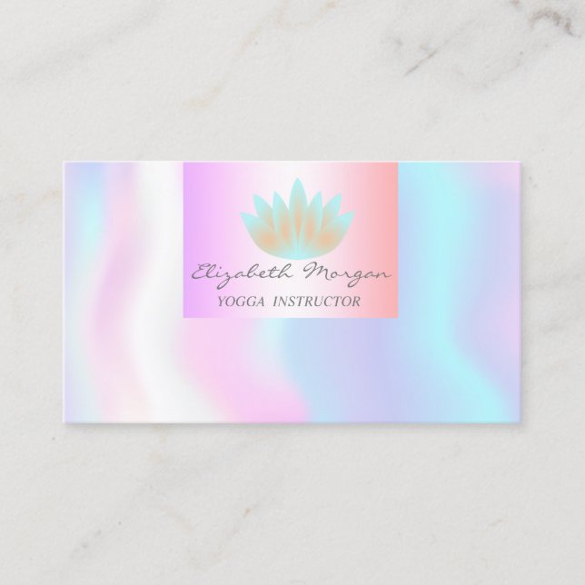 Tarjeta De Visita Encanto profesional moderno, Lotus, holográfico (Anverso)