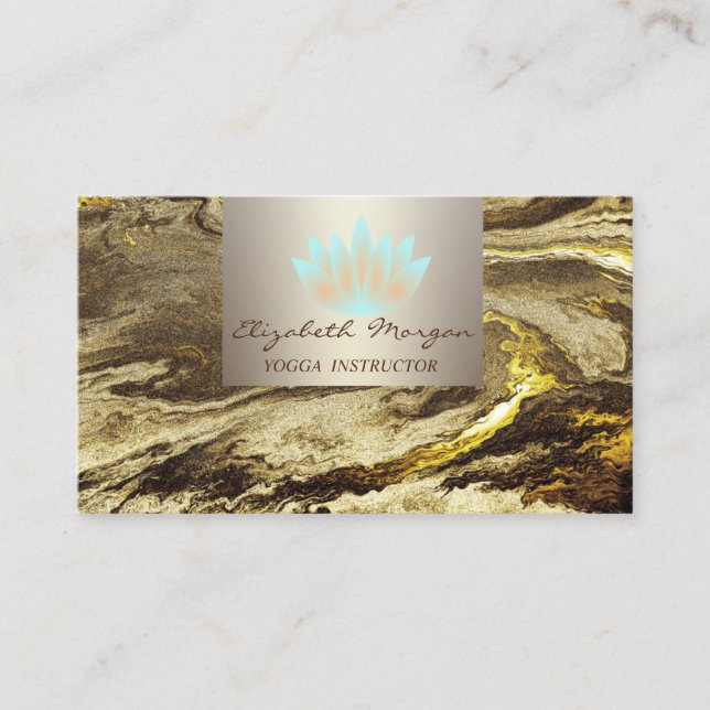 Tarjeta De Visita Encanto profesional moderno, Lotus, Marble (Anverso)
