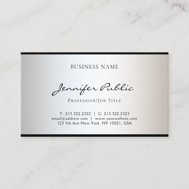 Tarjeta De Visita Encanto simple del diseño moderno elegante de (Anverso)
