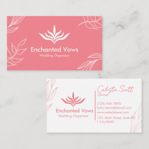Tarjeta De Visita Encanto simple Profesional Floral rosa suave estil